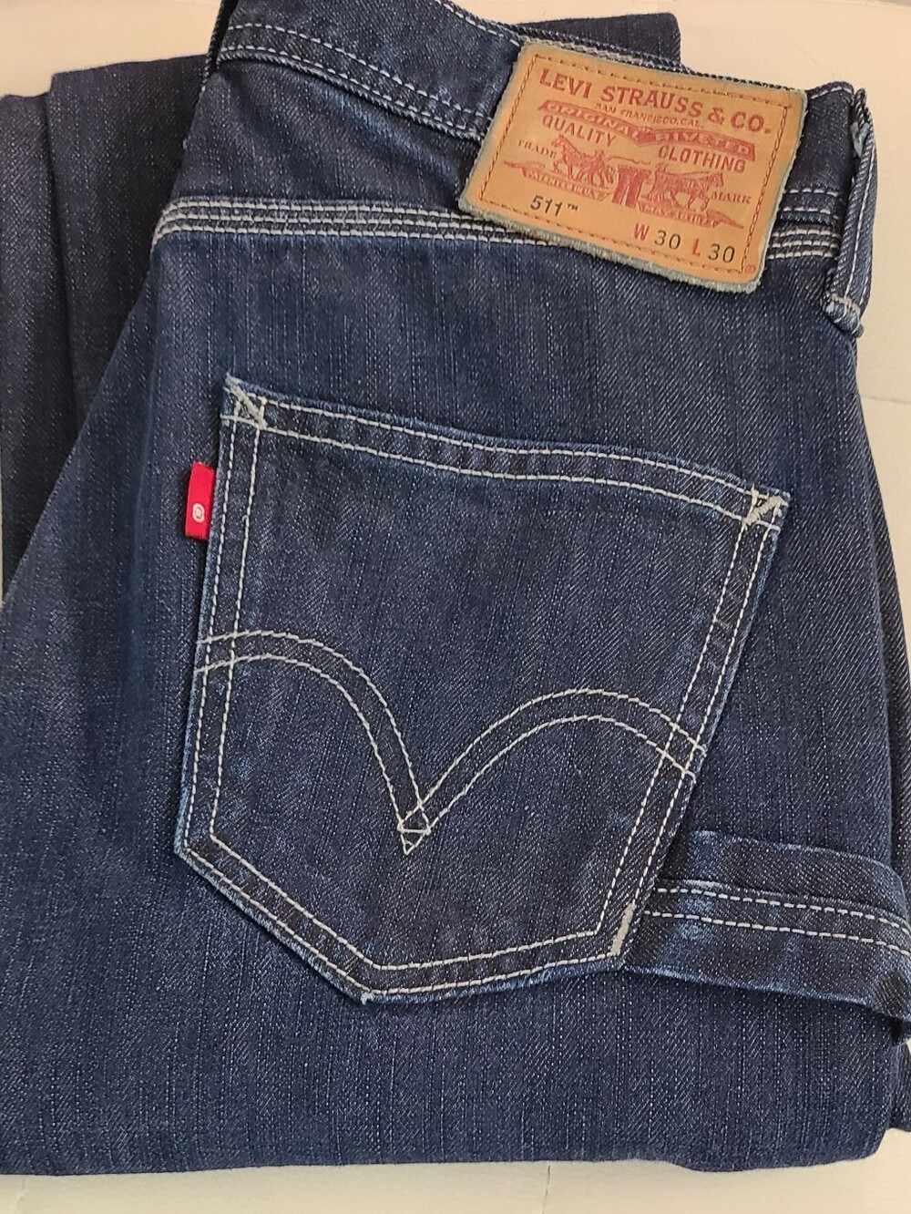 Levi's Dark Indigo Denim Jeans with Red Tab